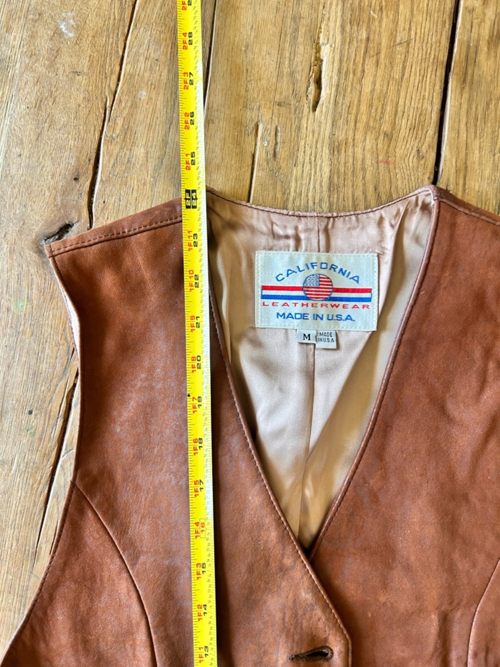 Incredible western style Brown 100% real Leather Button-Front Vest - Picture 7 of 12